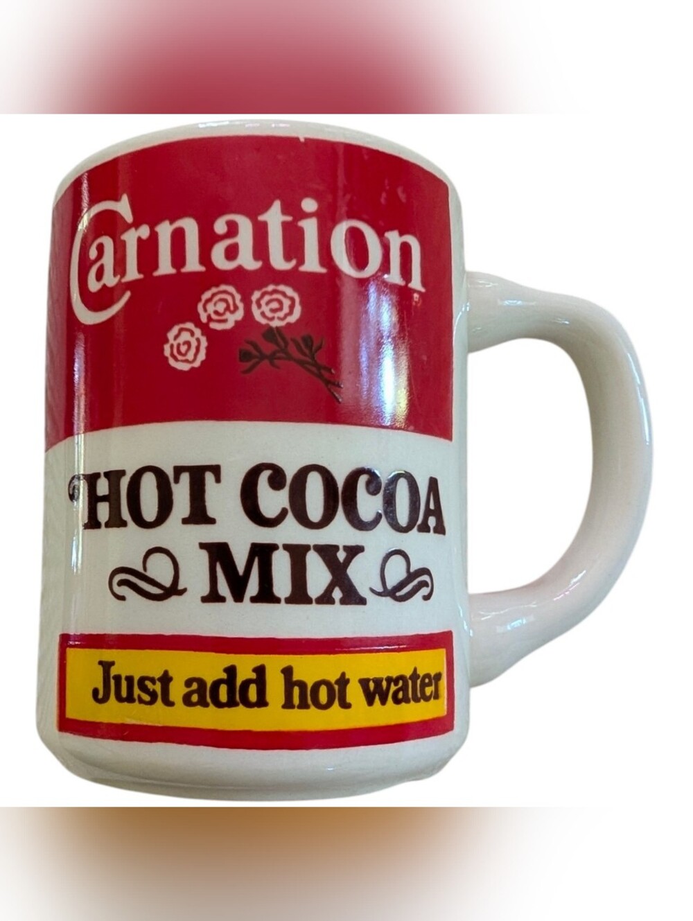 Carnation Hot Cocoa Mix Mug - Red & White